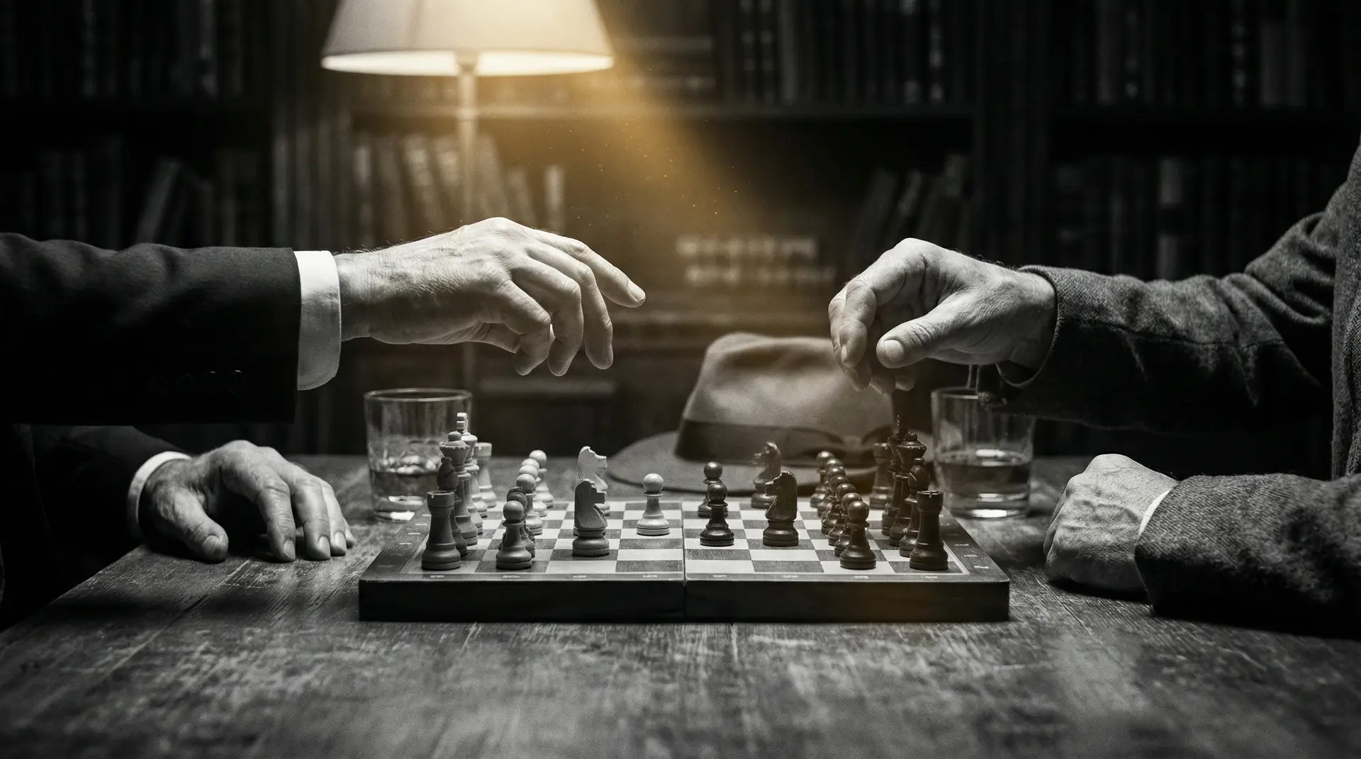 老牛视频平台 艺术探索系列 - 非线性叙事，棋盘上的对弈象征命运的交错